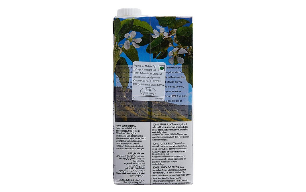 Ceres 100% Juice Blend Cranberry and Kiwi   Pack  1 litre